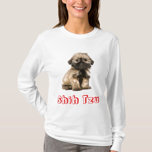 Kärlek Shih Tzu Puppy Hund Shirt T-shirt (Framsida)