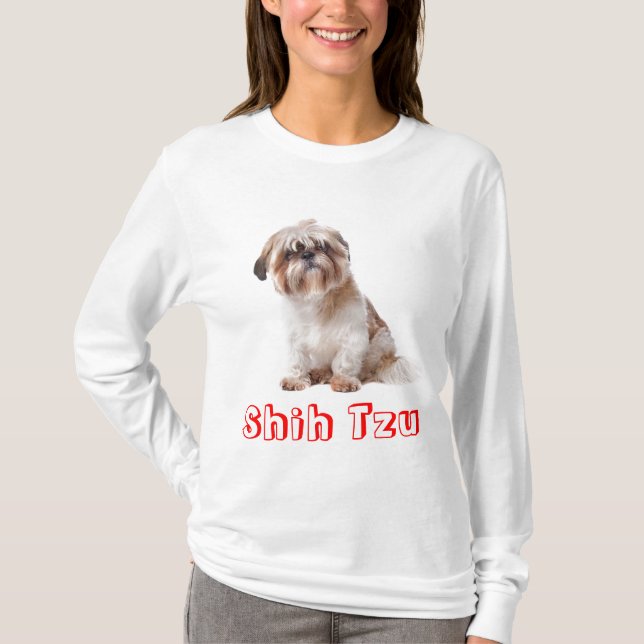Kärlek Shih Tzu Puppy Hund Shirt Tee (Framsida)