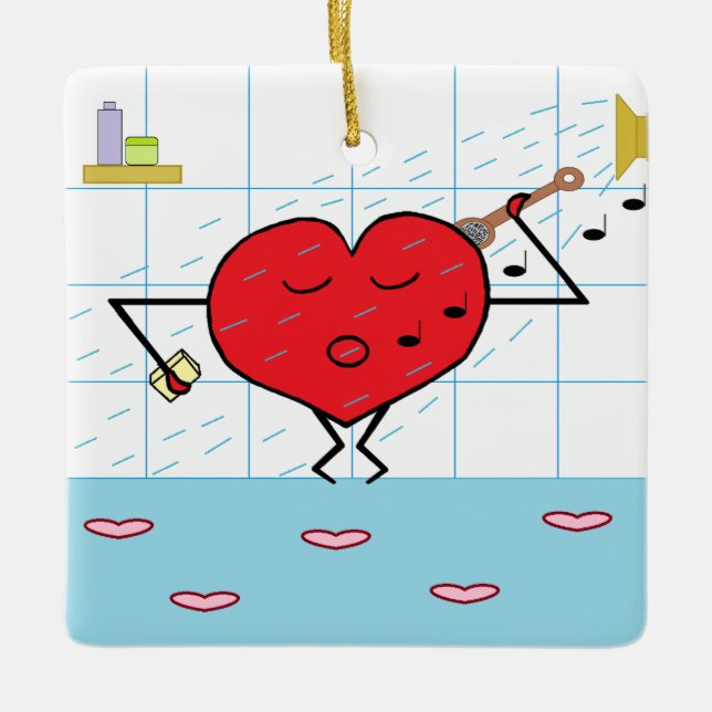 Kärlek Shower Julgransprydnad Keramik (Framsida)