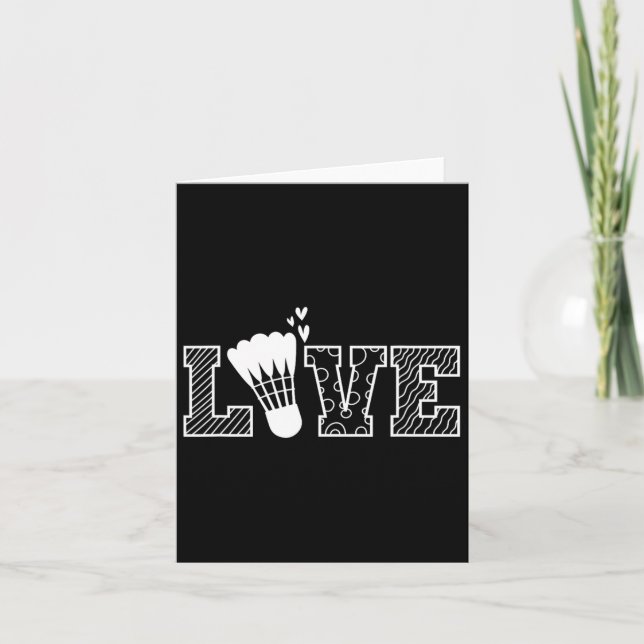 Kärlek Shuttle Dminton Racket Kort (Framsida)