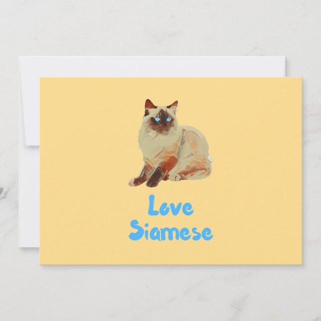 Kärlek Siamese Cats Inbjudningar (Framsida)