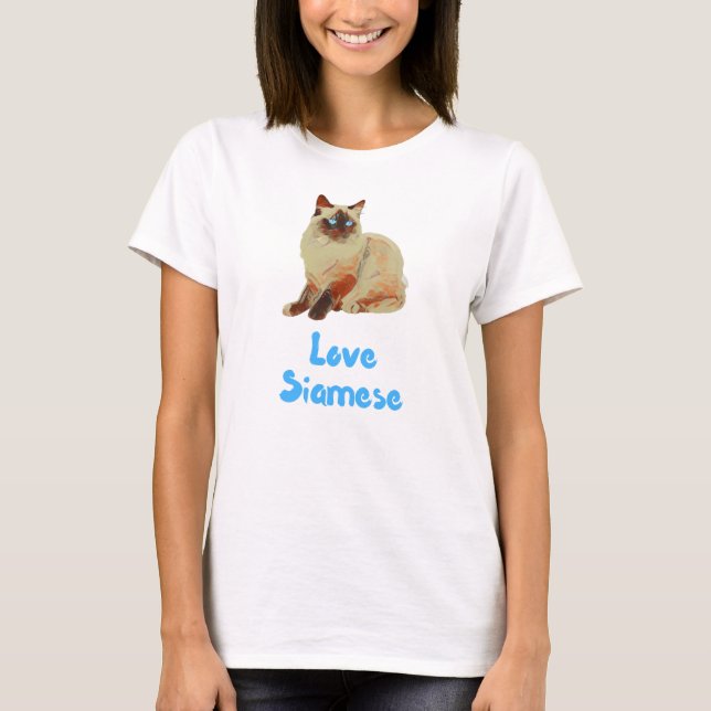 Kärlek Siamese Cats T Shirt (Framsida)