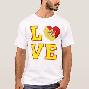 KÄRLEK Sicilien Sicilian Trinacria som O i Kärlek T Shirt