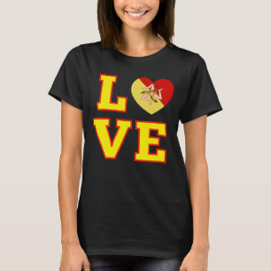KÄRLEK Sicilien Sicilian Trinacria som O i Kärlek T Shirt