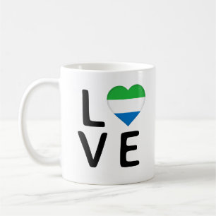 Kärlek - Sierra Leone Flagga Kaffemugg