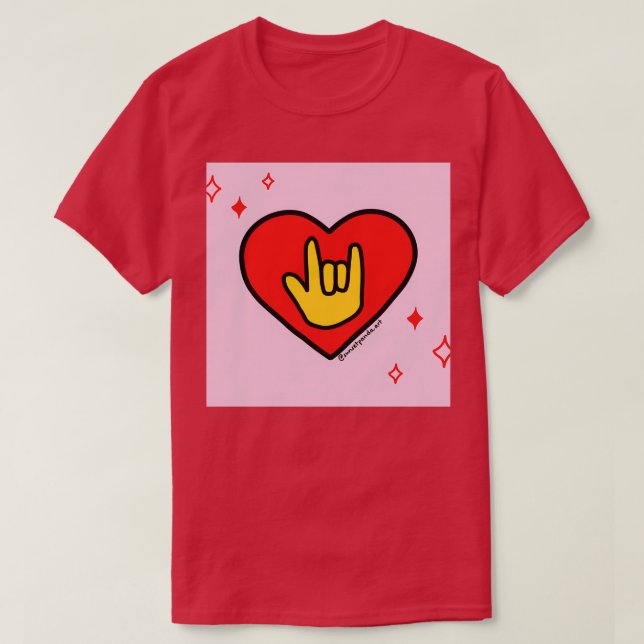 Kärlek Sign Red Heart T Shirt (Design framsida)