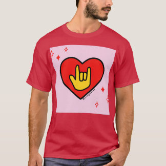 Kärlek Sign Red Heart T Shirt
