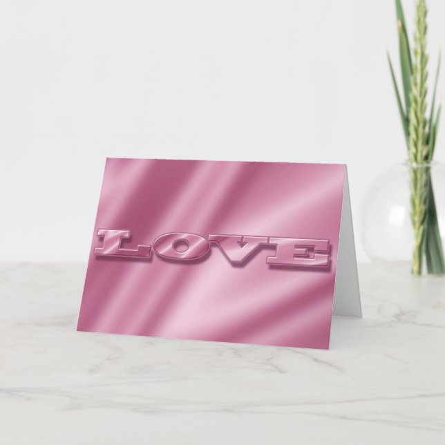 Kärlek Silke Rosa struktur. Helgkort (Framsida)