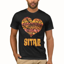 Kärlek Sitar Orange Mandala Heart Indian Music