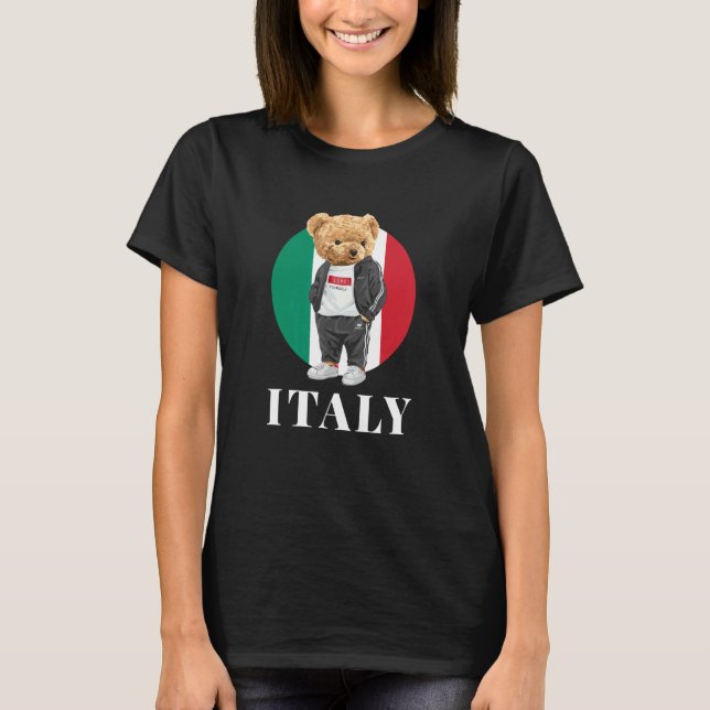 Kärlek själv Coola illustration Nalle med den T Shirt (Framsida)