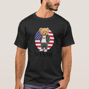 Kärlek själv illustrerar Miami-Nallen med U T Shirt