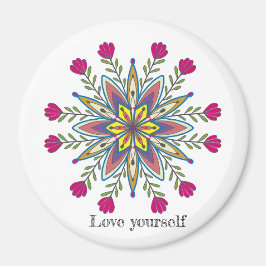 Kärlek själv Mandala Flowers Magnet