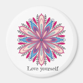 Kärlek själv Mandala Flowers Magnet