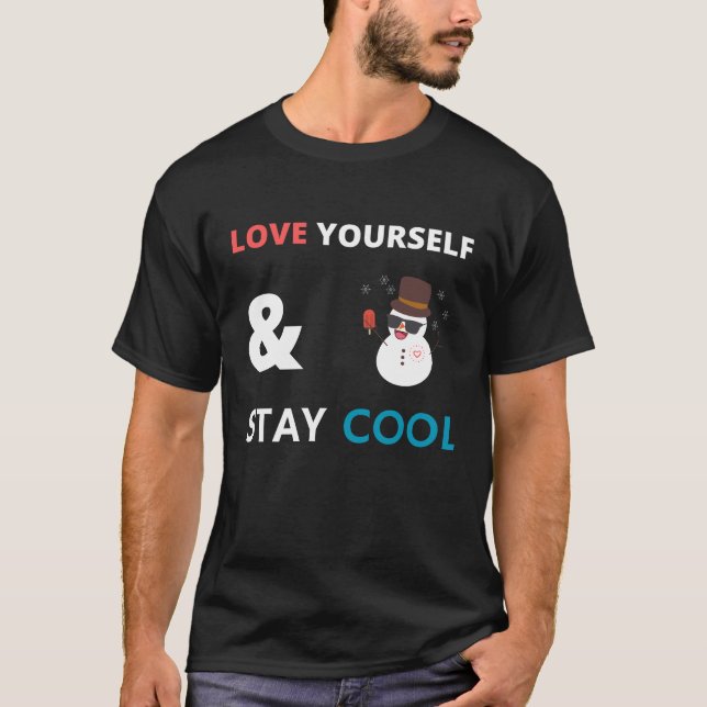 Kärlek själv och stanna coola t shirt (Framsida)