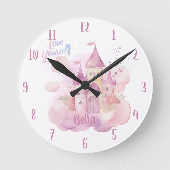 Kärlek själv porträtt anpassade porträtt rund klocka (Framsida)