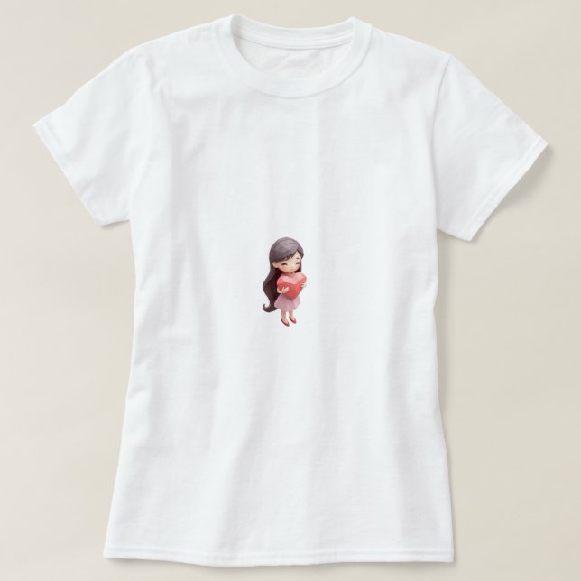 Kärlek självt, första Cute Heart-skript, kvinnor T Shirt (Design framsida)