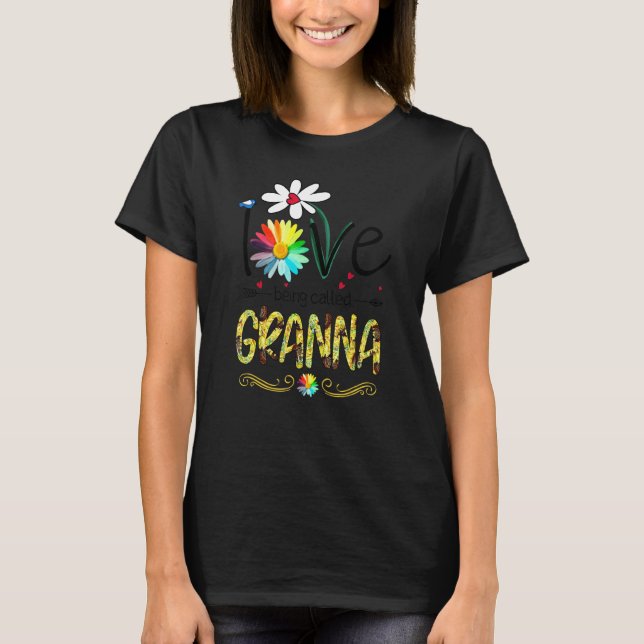 Kärlek ska kallas Granna Butterfly Flower Mor T Shirt (Framsida)