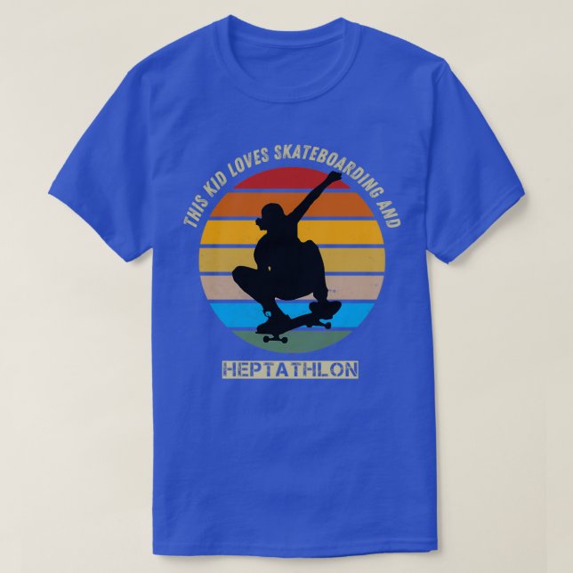 kärlek skateboarding och heptathlon t shirt (Design framsida)