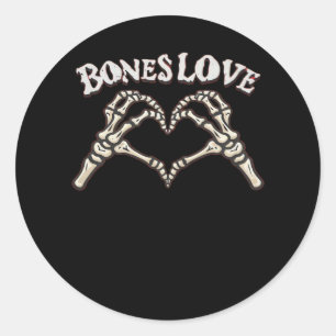 Kärlek Skeleton Hand Classic Runt Klistermärke
