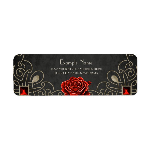 Kärlek skönhet och rikedom returadress etikett (Framsidan)