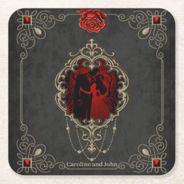 Kärlek skönhet och rikedom underlägg papper kvadrat