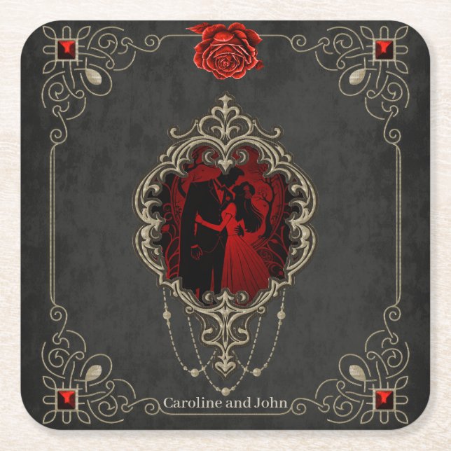 Kärlek skönhet och rikedom underlägg papper kvadrat (Framsidan)