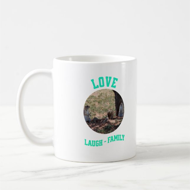 Kärlek Skratt Familj Kaffemugg (Vänster)