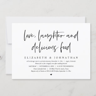 Kärlek, Skratt och Delicious Food Elopement Brunch Inbjudningar