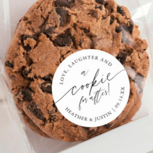 Kärlek Skratt och en cookie for After Cookie Favor Runt Klistermärke