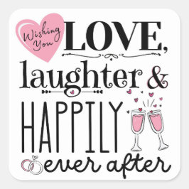 Kärlek, skratt och lyckligt efter fyrkantigt klistermärke