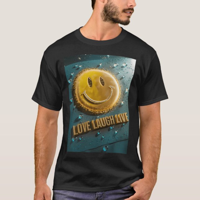 KÄRLEK SKRATTA LEVA T SHIRT (Framsida)