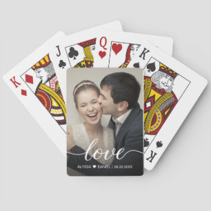 Kärlek-skript Anpassningsbar Photo Wedding favors Casinokort