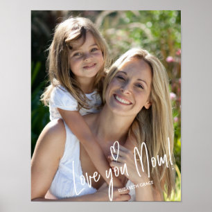 Kärlek - Skriv ut fotoutskrift för Mamma Mors dag Poster