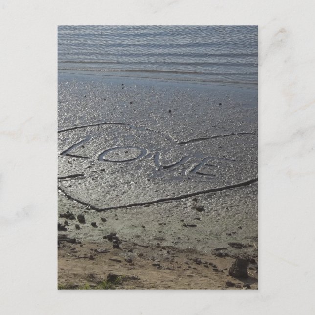 Kärlek skriven i Sand Vykort (Framsida)