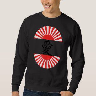 Kärlek skriven på kanji japanska tecken 1 lång ärmad tröja