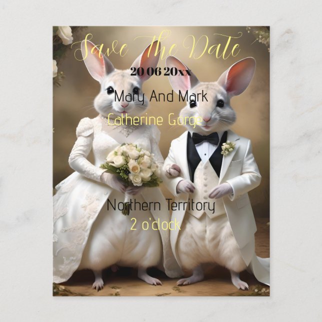 "Kärlek Skutt nere under: A Bilby Bröllop Firande Flygblad (Framsidan)