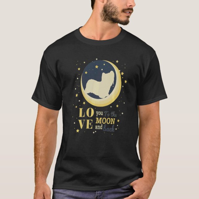Kärlek Skye Terrier Hund till Måne T Shirt (Framsida)