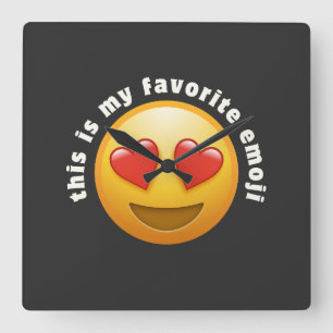 Kärlek - slagna emoji fyrkantig klocka