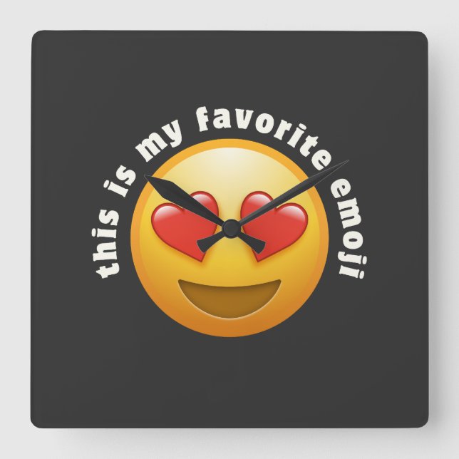 Kärlek - slagna emoji fyrkantig klocka (Framsida)