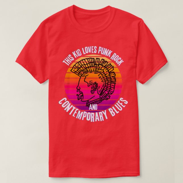 kärlek slår sten och Contemporary Blues T Shirt (Design framsida)