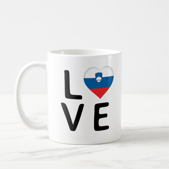 Kärlek - Slovenien Flagga Kaffemugg (Vänster)