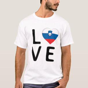 Kärlek - Slovenien Flagga T Shirt
