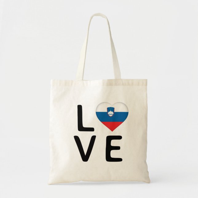 Kärlek - Slovenien Flagga Tygkasse (Framsidan)