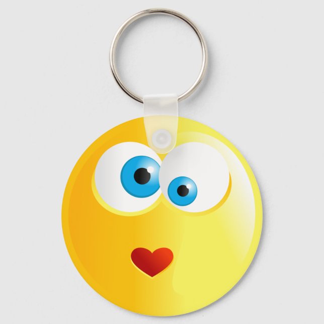 Kärlek Smilie Nyckelring (Framsida)