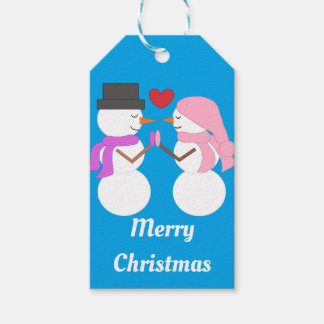 Kärlek & Snöbefolkning: Blå grönt Presentetikett