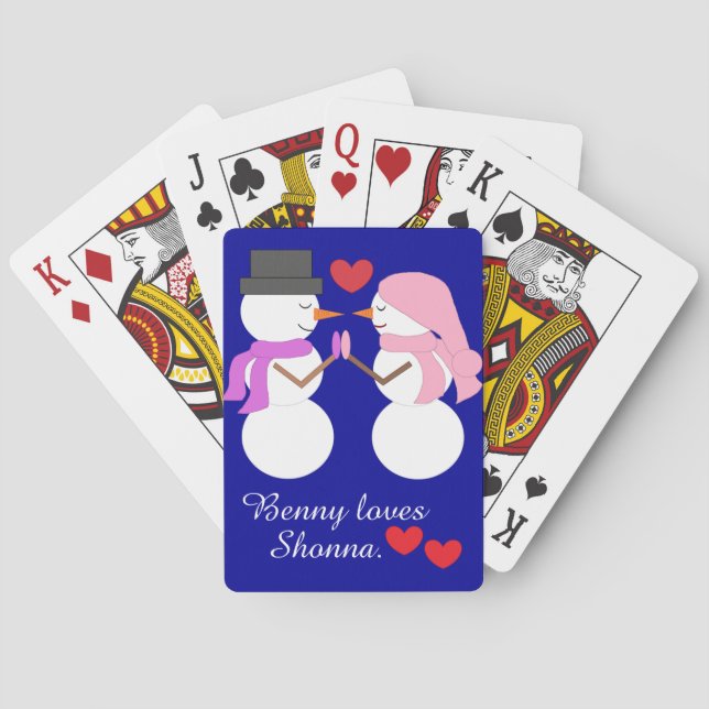 Kärlek & Snöfigurer:  Mörkblå Casinokort (Baksidan)