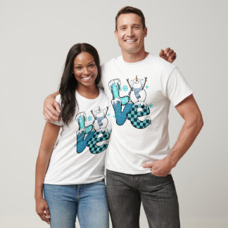 KÄRLEK-Snögubbe-vinter-design T Shirt