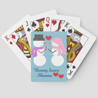 Kärlek & Snömänniskor: Ljusblå Casinokort