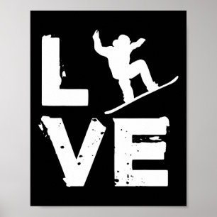 Kärlek Snowboard Youth Freestyle Snowboarding Kids Poster