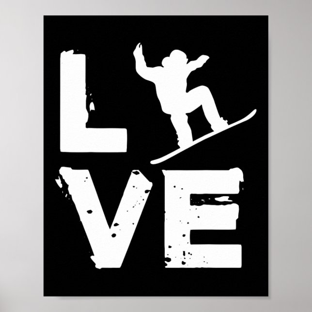 Kärlek Snowboard Youth Freestyle Snowboarding Kids Poster (Framsidan)
